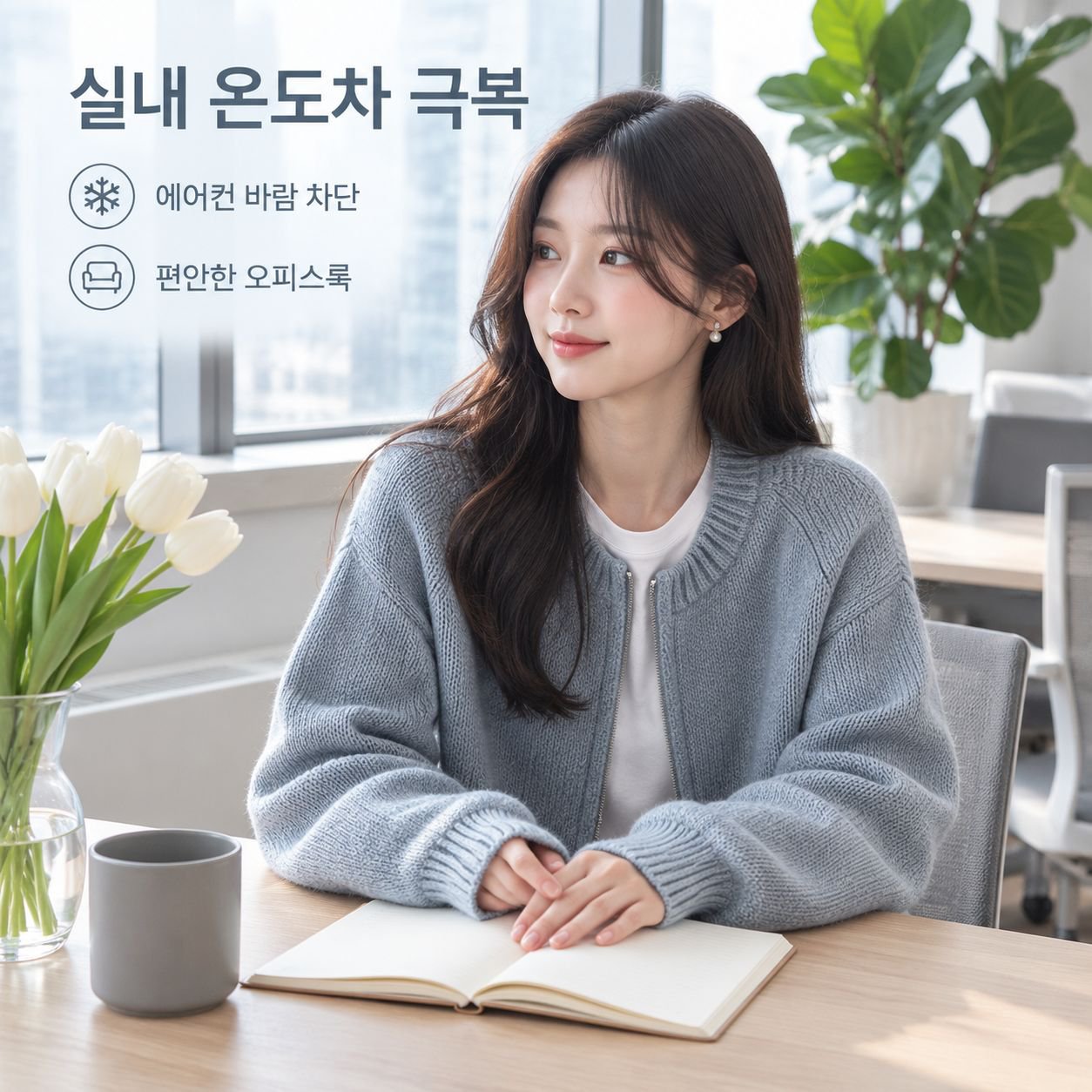여성용 루즈핏 반팔 니트 스웨터 가디건