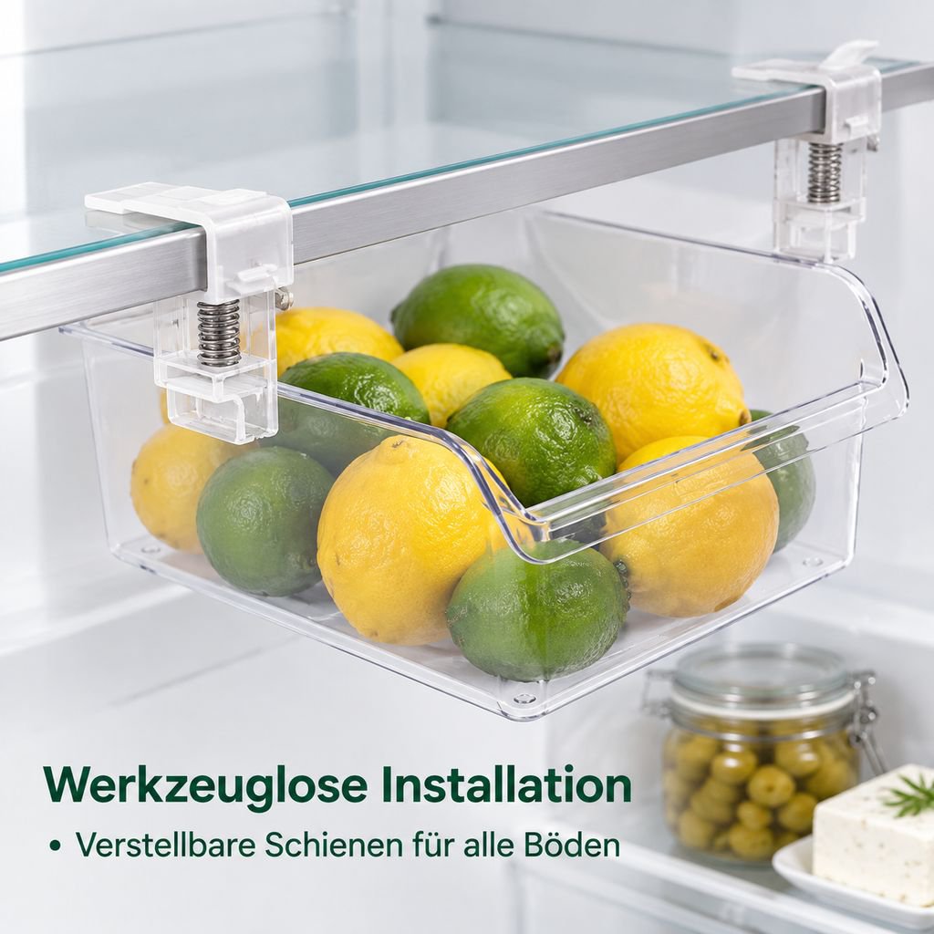 Kühlschrank Organizer Schublade Aufbewahrungsbox für Lebensmittel & Eier