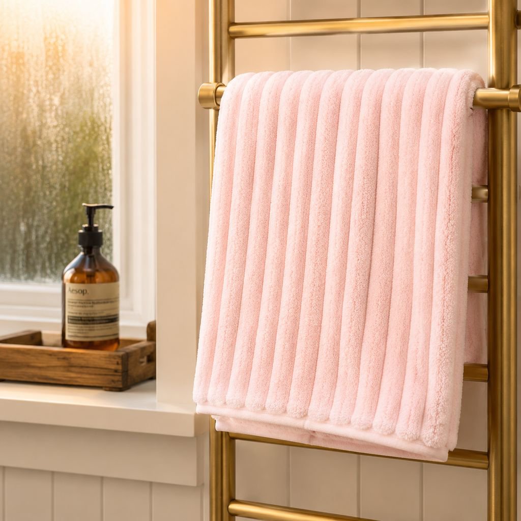 Home bathroom towel with no shedding fibers
