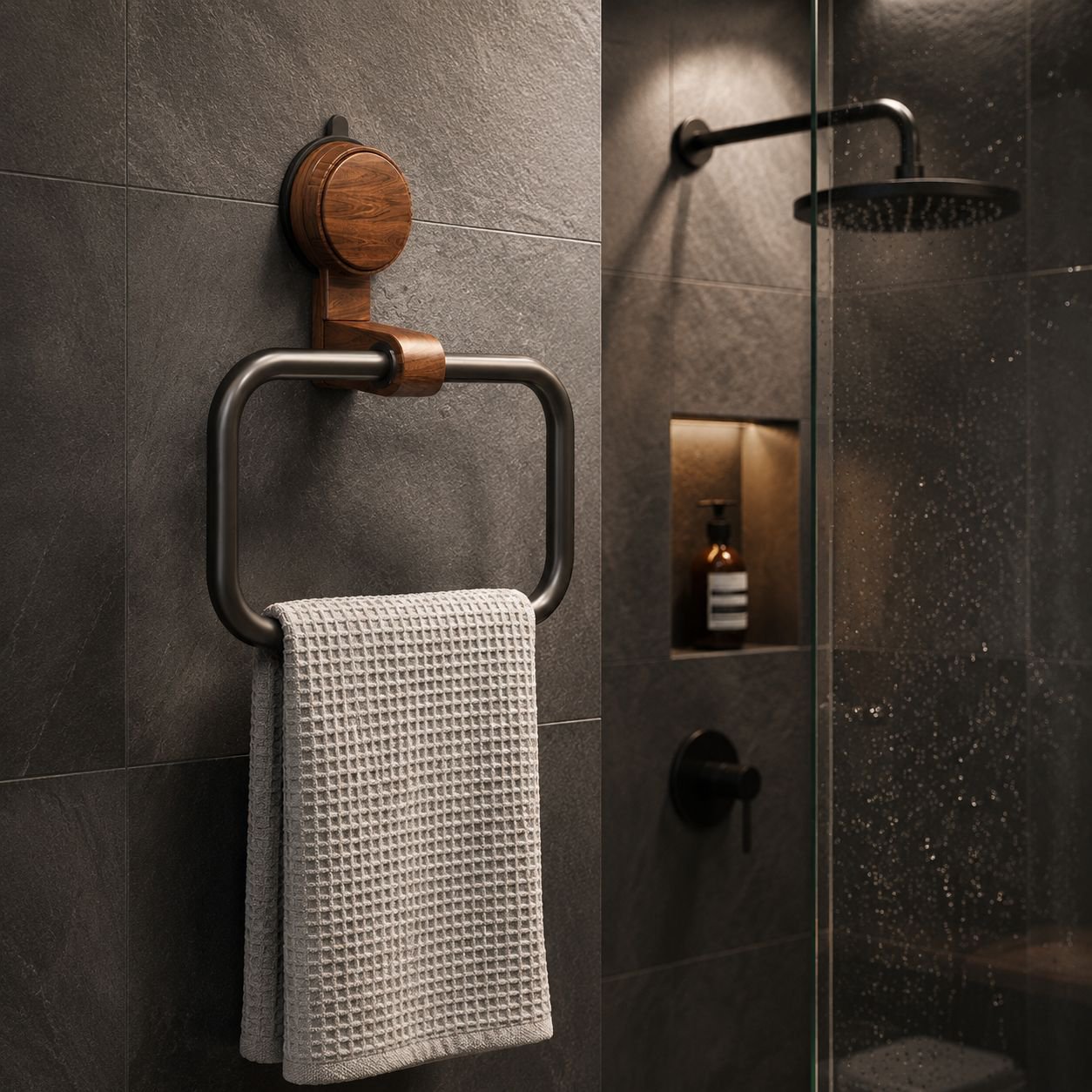 Nordic Style Walnut Towel Hanger