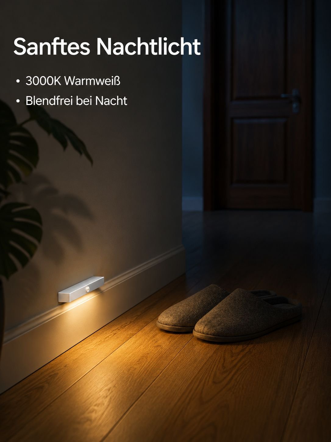 Intelligente LED-Nachtleuchte mit Bewegungserkennung, Magnetstreifen und kabelloser Funktion