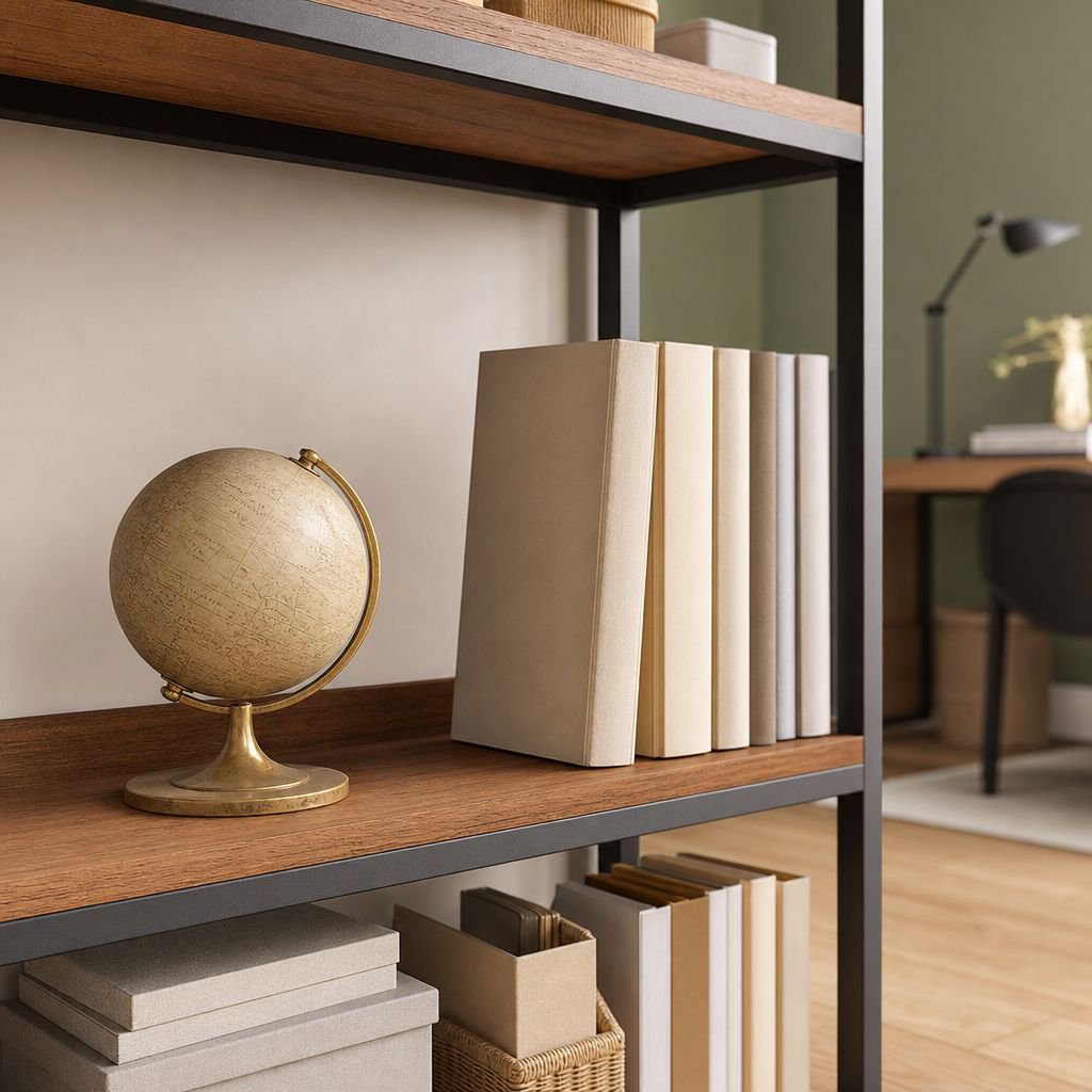 Household Multi-Layer Floor Bookshelf Against the Wall Storage Rack