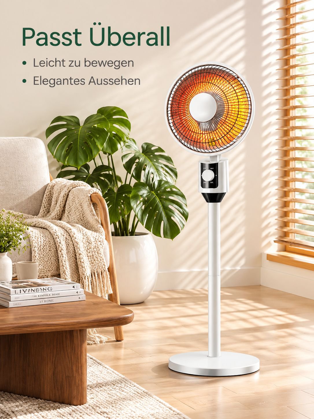 Energieeffiziente Heizung mit breitem Winkel und schneller Wärmeabgabe