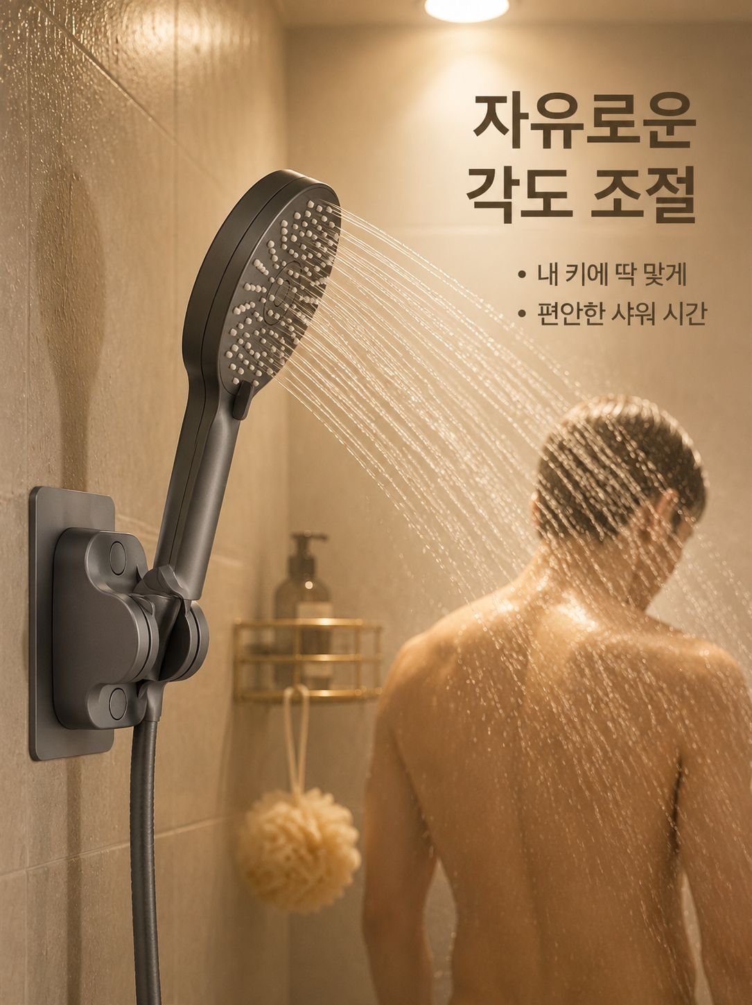 간편 설치 가능한 샤워기 홀더 디자인