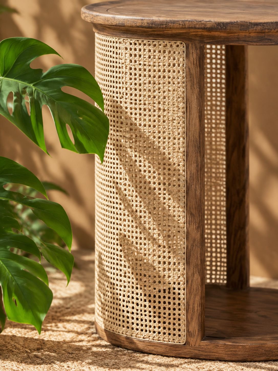 Table d’appoint en bois avec structure métallique pour canapé