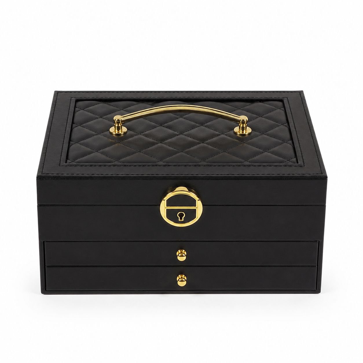 Three-Layer Multifunctional Leather Bracelet and Jewelry Case