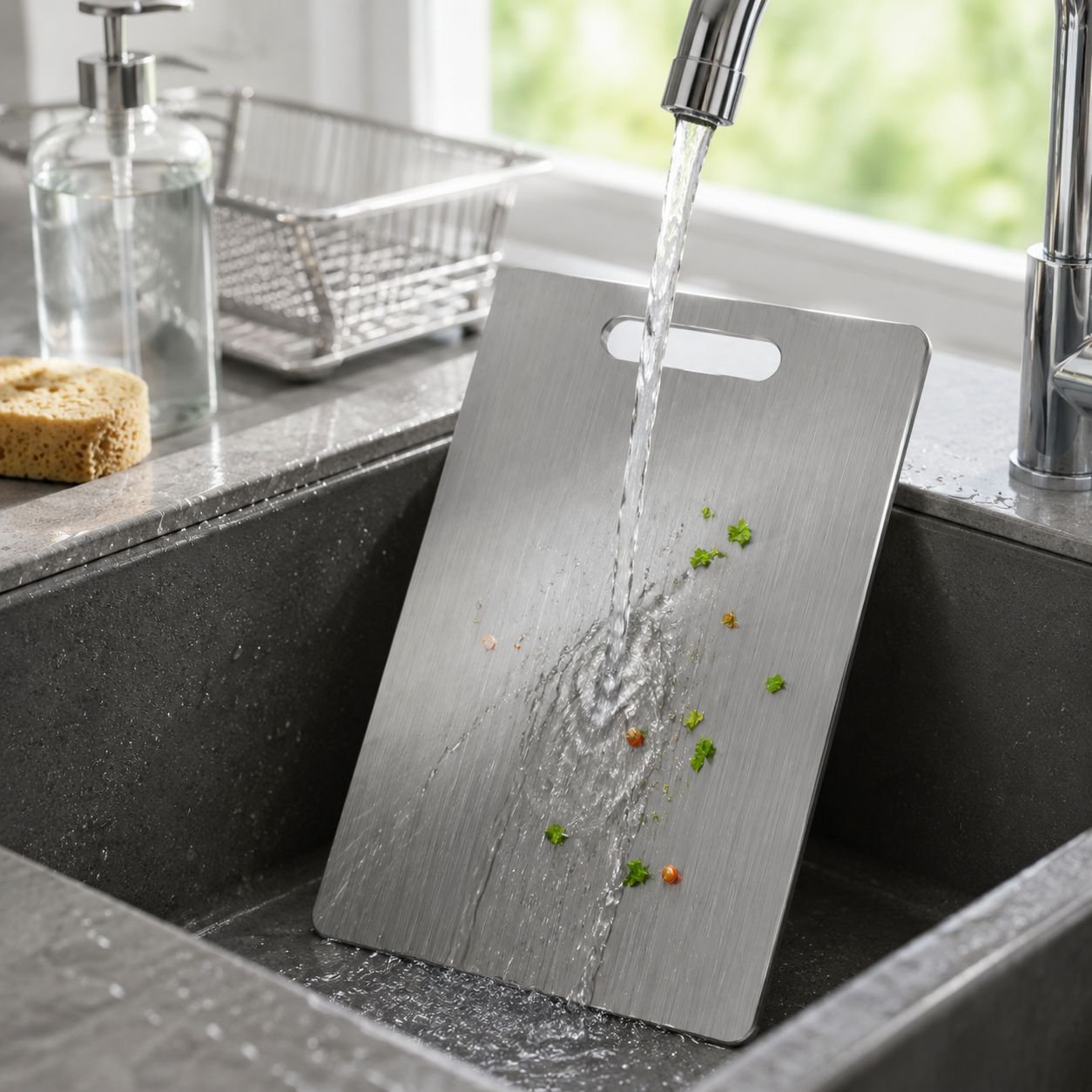Tabla de cortar de acero inoxidable 304 para cocina, tabla para amasar y cortar masa