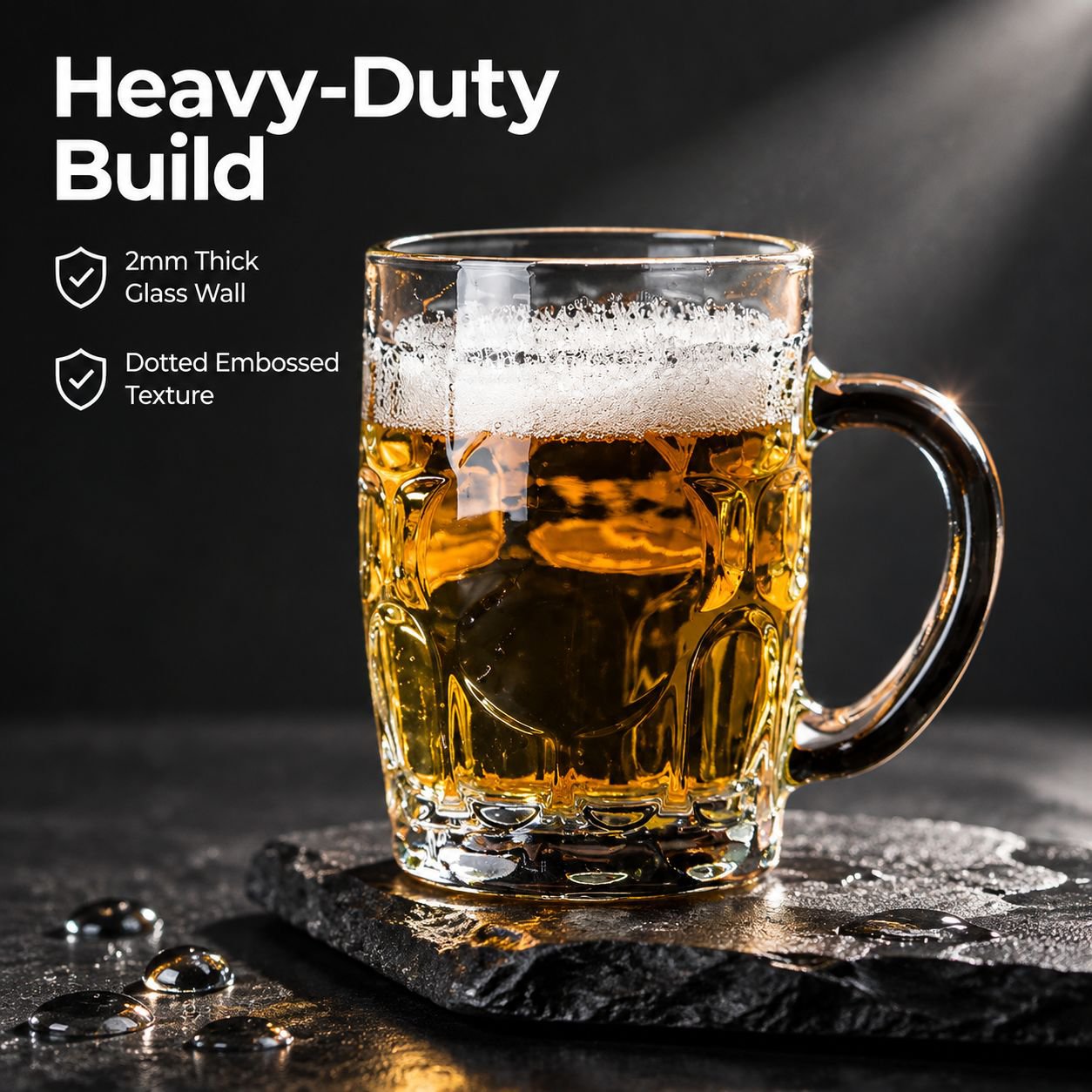 Large Transparent Glass Beer Mug