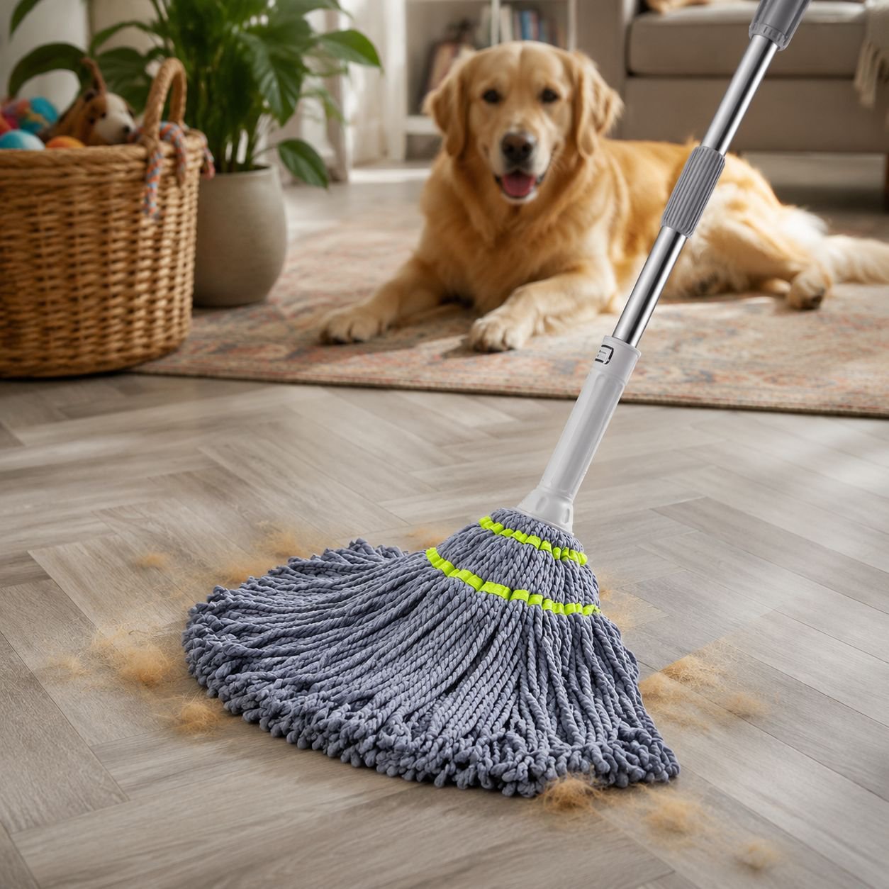 Space-saving mop set with bucket for home use