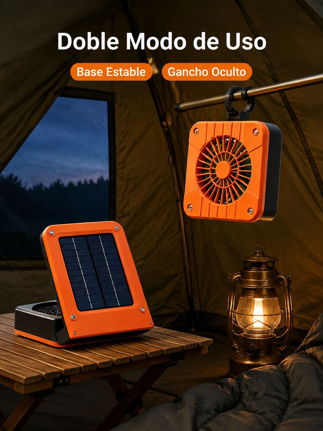 Ventilador Solar Portátil para Exteriores