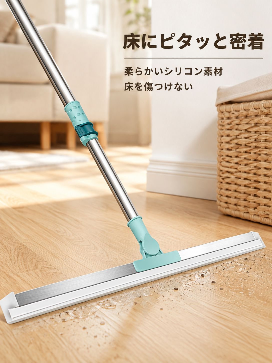家庭用モップ、オールインワン掃除魔法のほうき、伸縮式シリコン製床スクレーパー。キッチンや浴室の掃除に最適です。