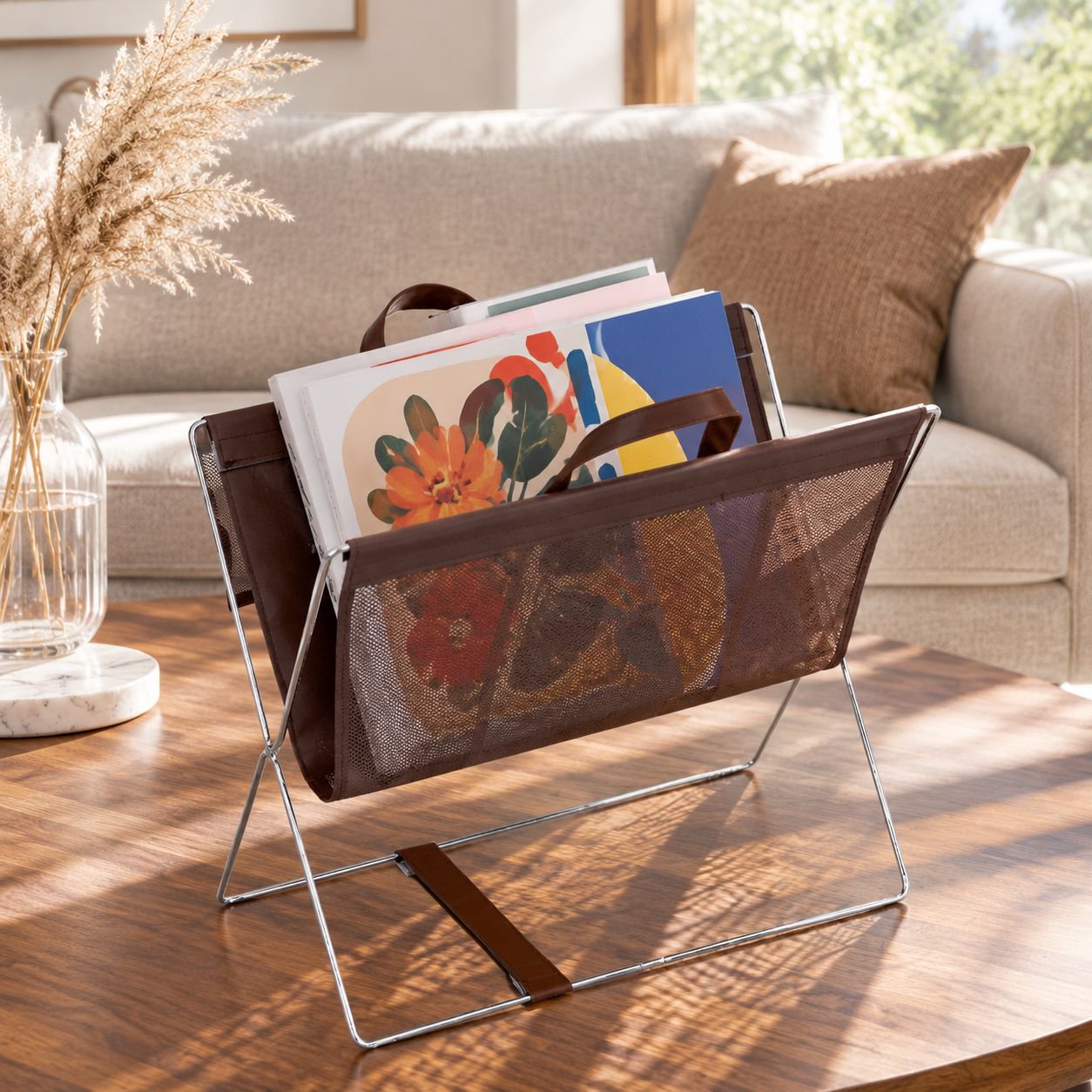 Modern minimalist luxury showroom: bookshelf, magazine rack, display shelf, desktop home decor pictu