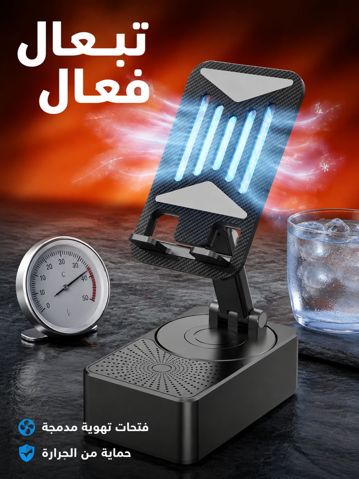 حامل الهاتف ومكبر الصوت 2 في 1 