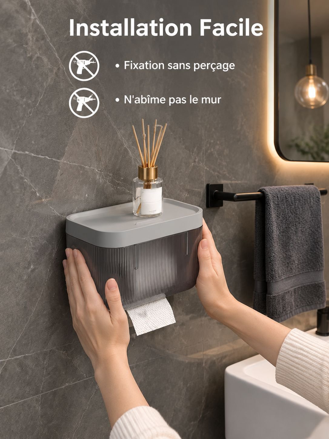 Boîte à Mouchoirs Multifonction pour Salle de Bain