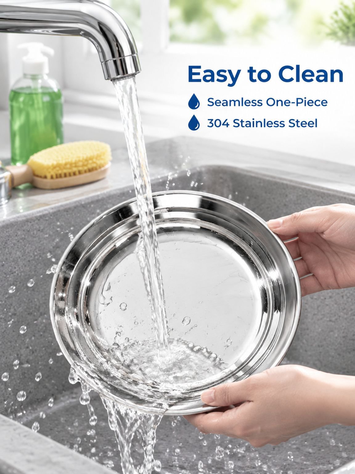 Baby Tableware Household Drop-proof Stainless Steel Plate
