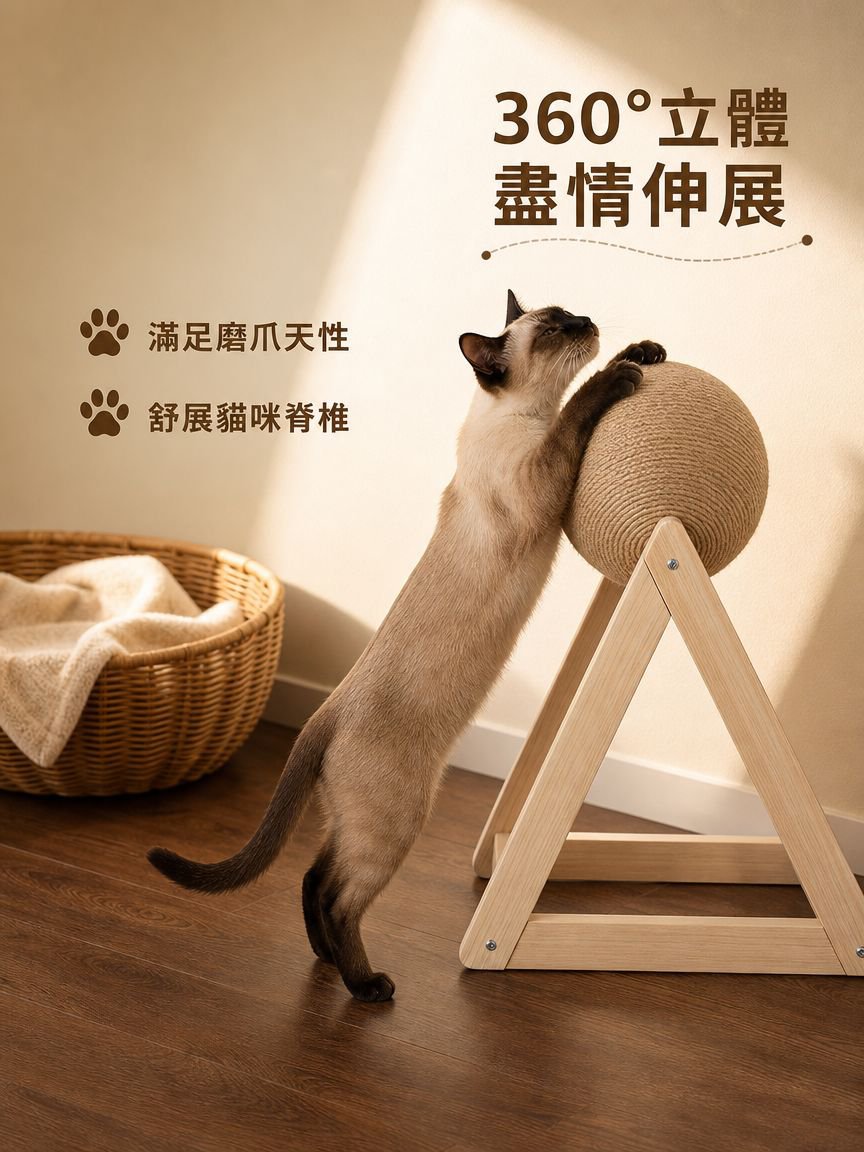 防傾倒貓咪立式抓板