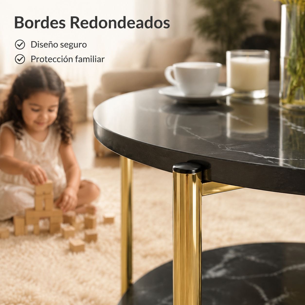 Sofá minimalista, mesa de centro para sala de estar