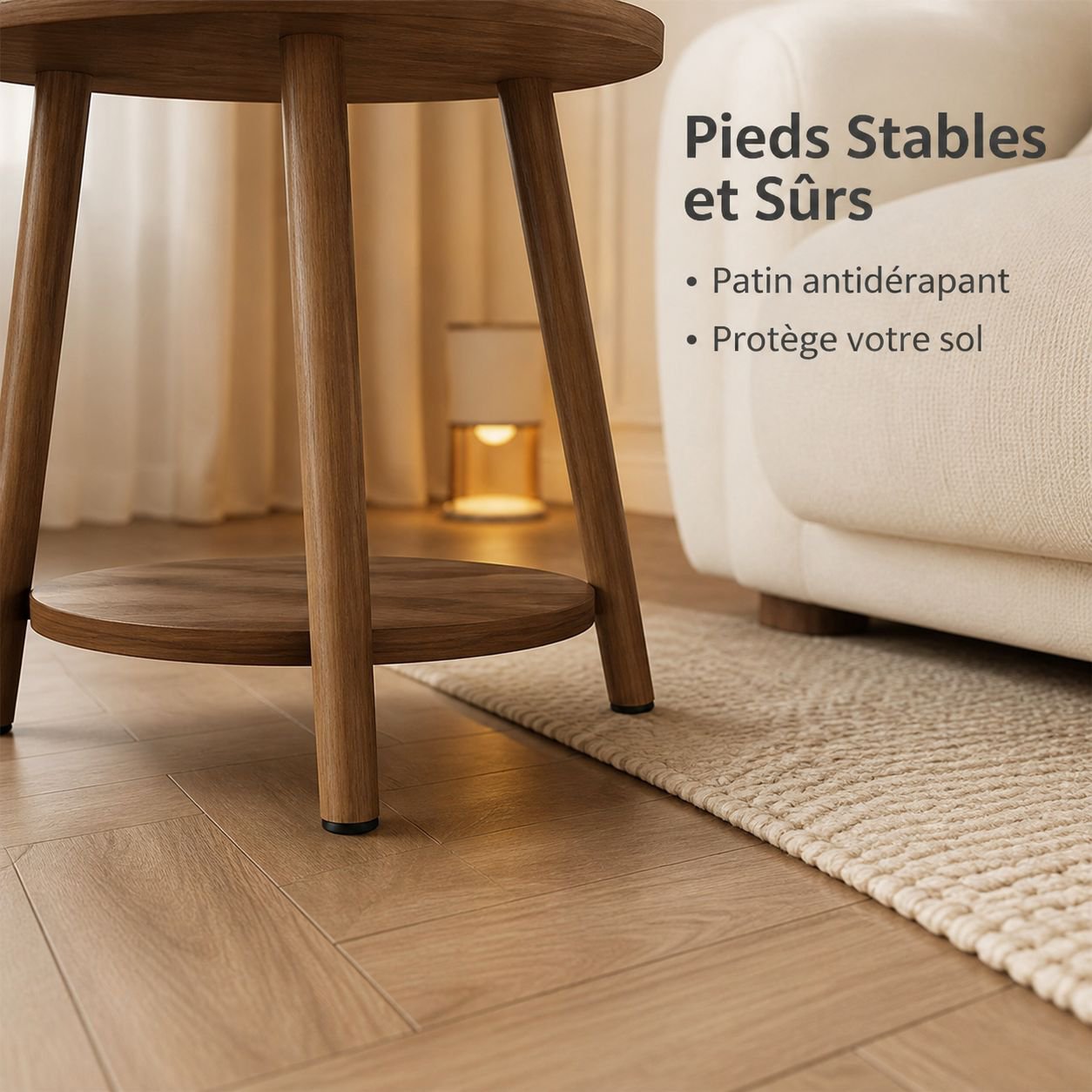 Petite table ronde d’appoint pour salon et balcon