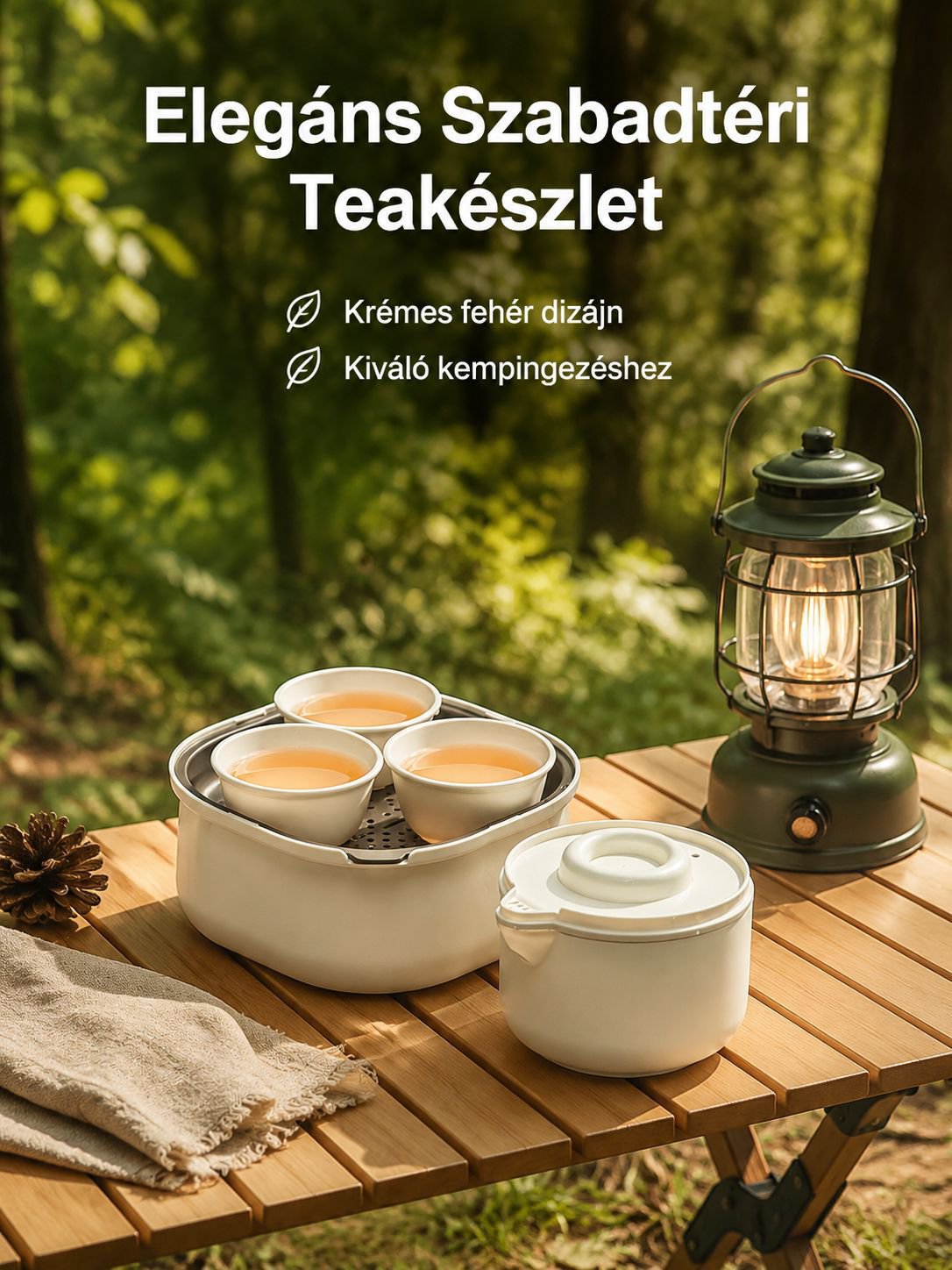 Hordozható kültéri teáscsésze