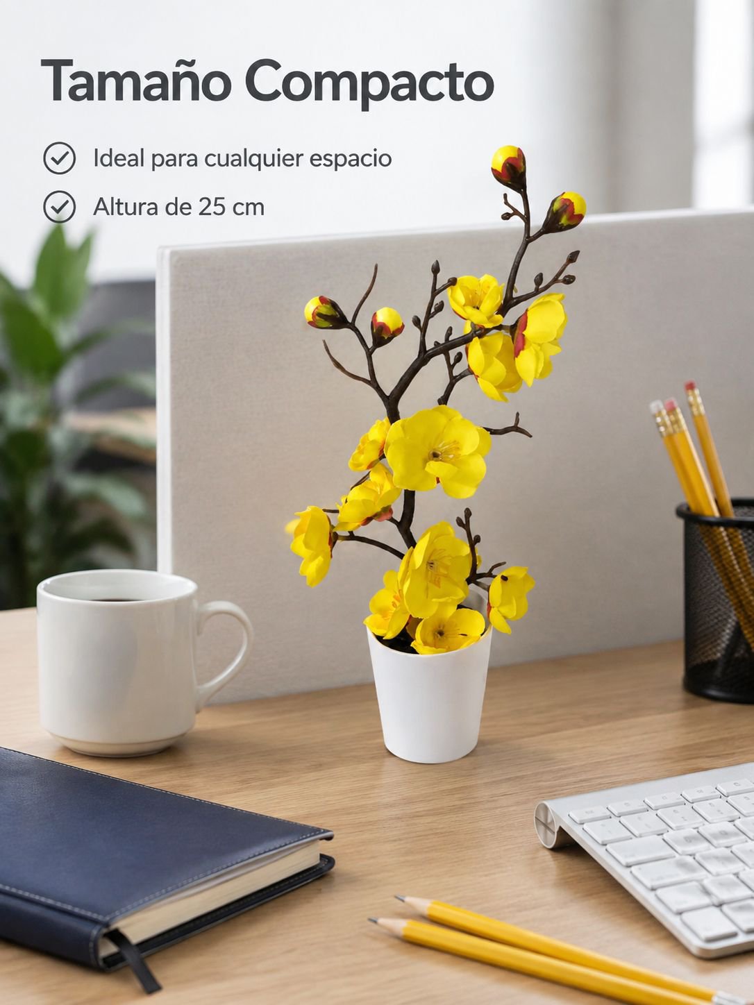 Decoración de paisaje con flores secas