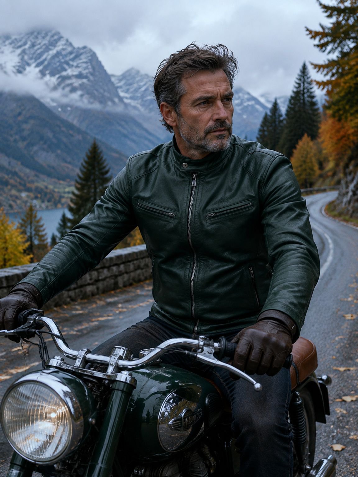 Herren Lederjacke Mantel
