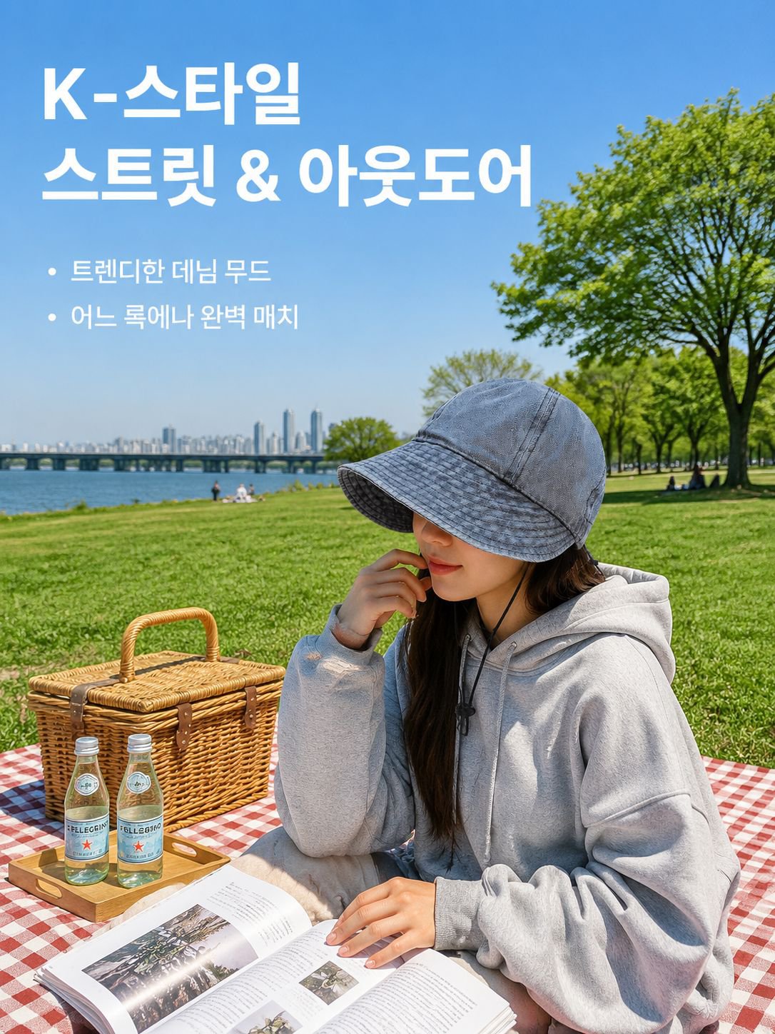 접이식 얼굴 가리개 버킷햇
