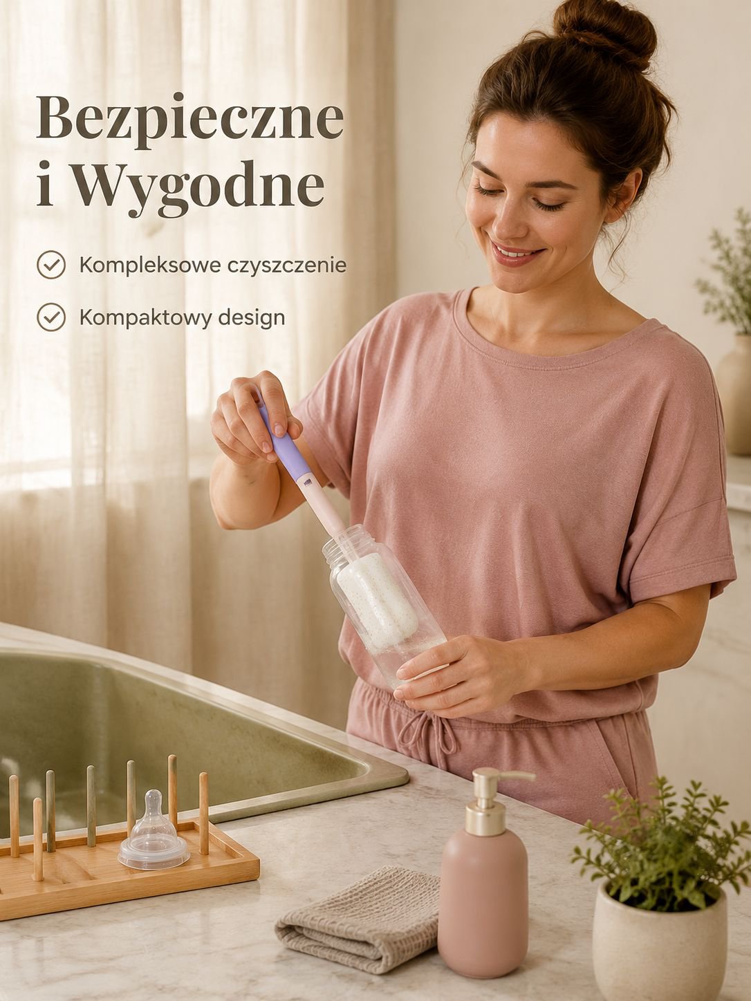 Przenośny zestaw silikonowych szczoteczek do czyszczenia smoczków dla niemowląt