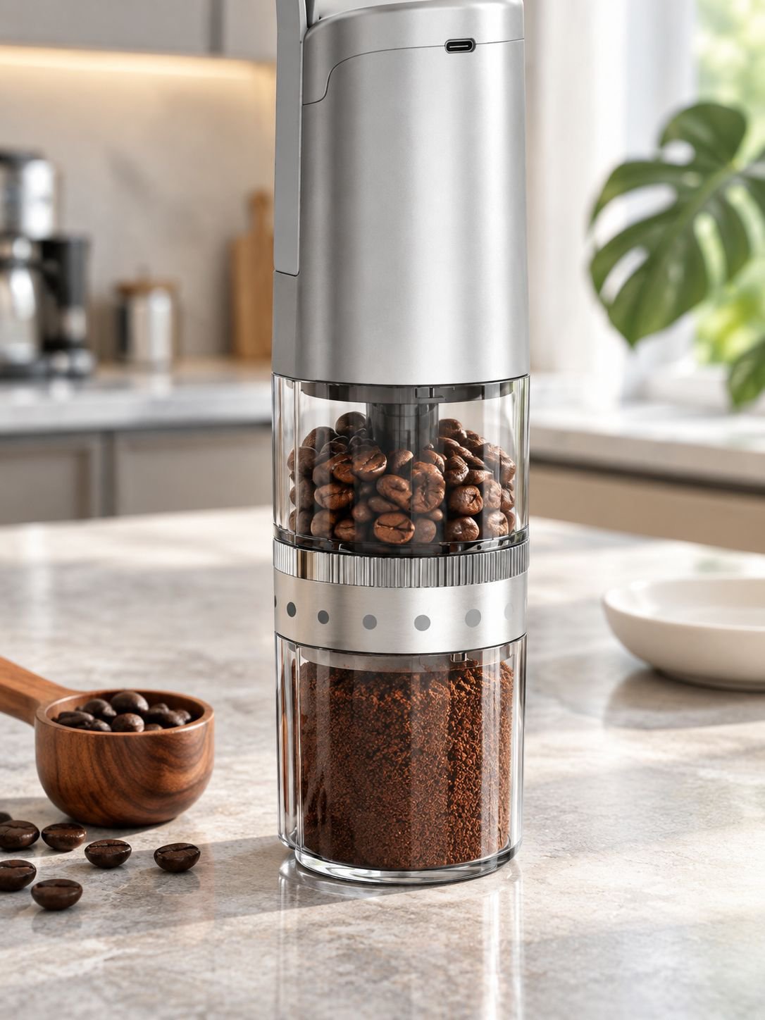 Kompakte Kaffeemühle für frischen Kaffee im Büro