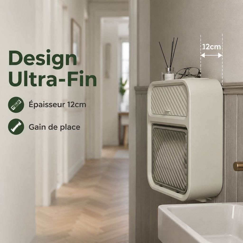 Étagère murale avec porte-rouleau pour toilettes