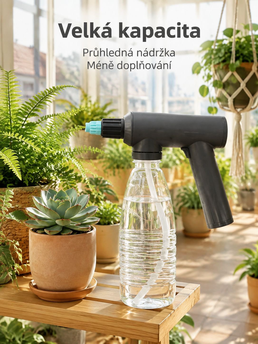 Elektrická ultra jemná rozprašovací pistole na zalévání květin