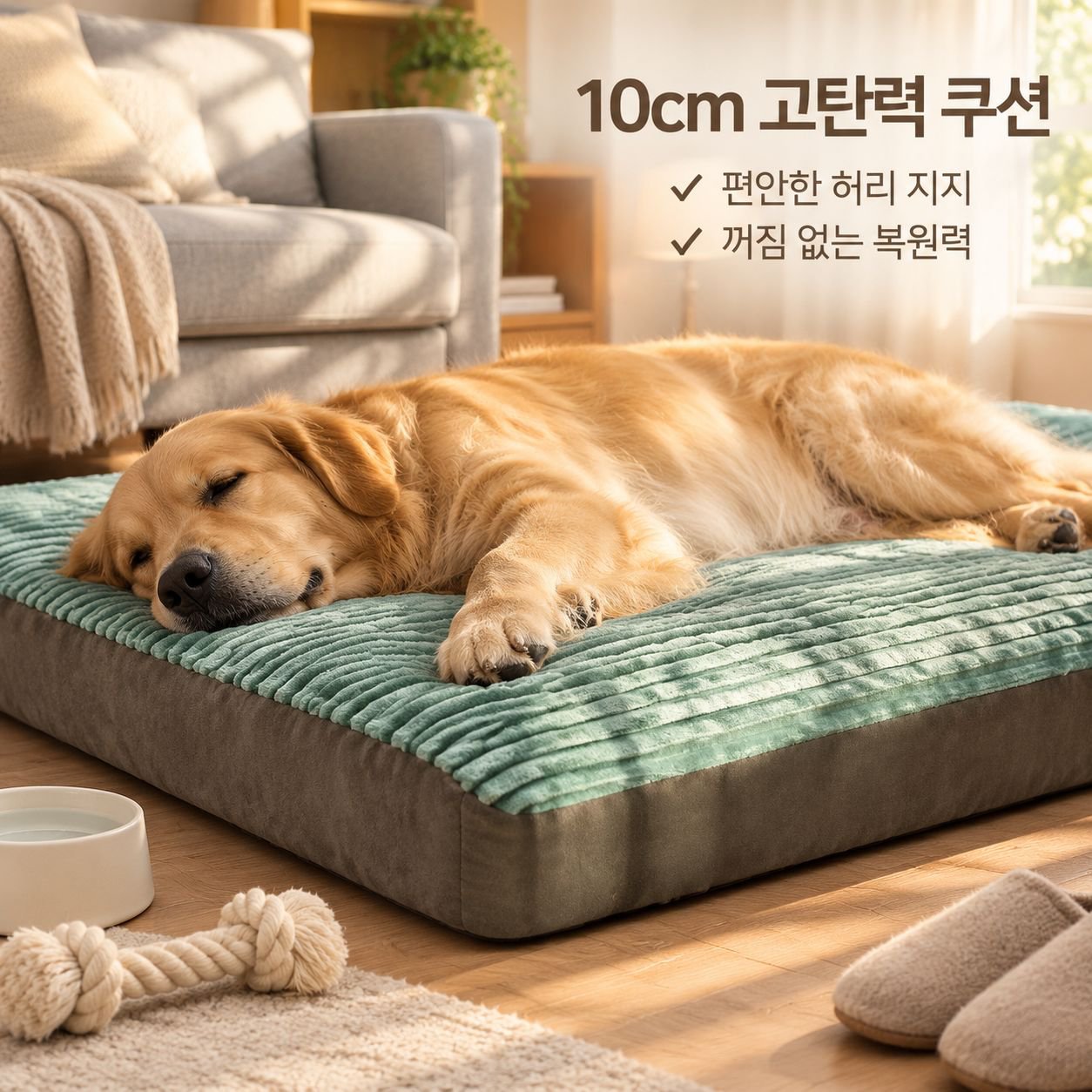 사각 형태의 내구성(물어뜯기 방지) 좋은 겨울용 반려견 매트 (분리 및 세탁 가능)
