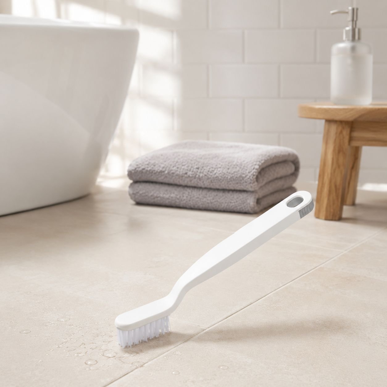Japanese Bathroom Corner Brush, Multipurpose Gap Cleaning Brush, Floor Drain Brush