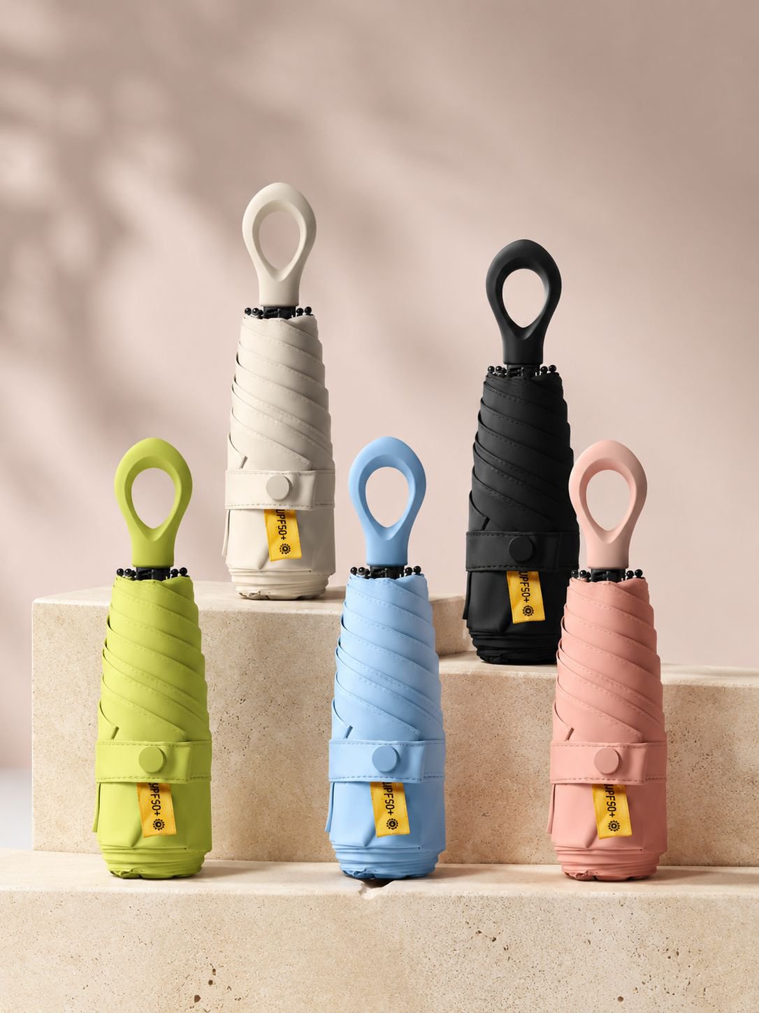 Ultra-Light Folding Mini Umbrella with Finger-Ring Handle