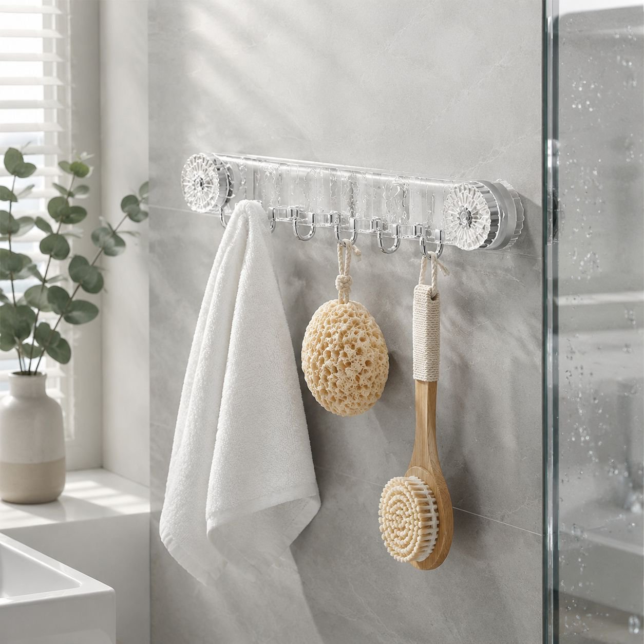 Household Ripple Swivel Suction Cup Hooks (Strong Load Capacity)