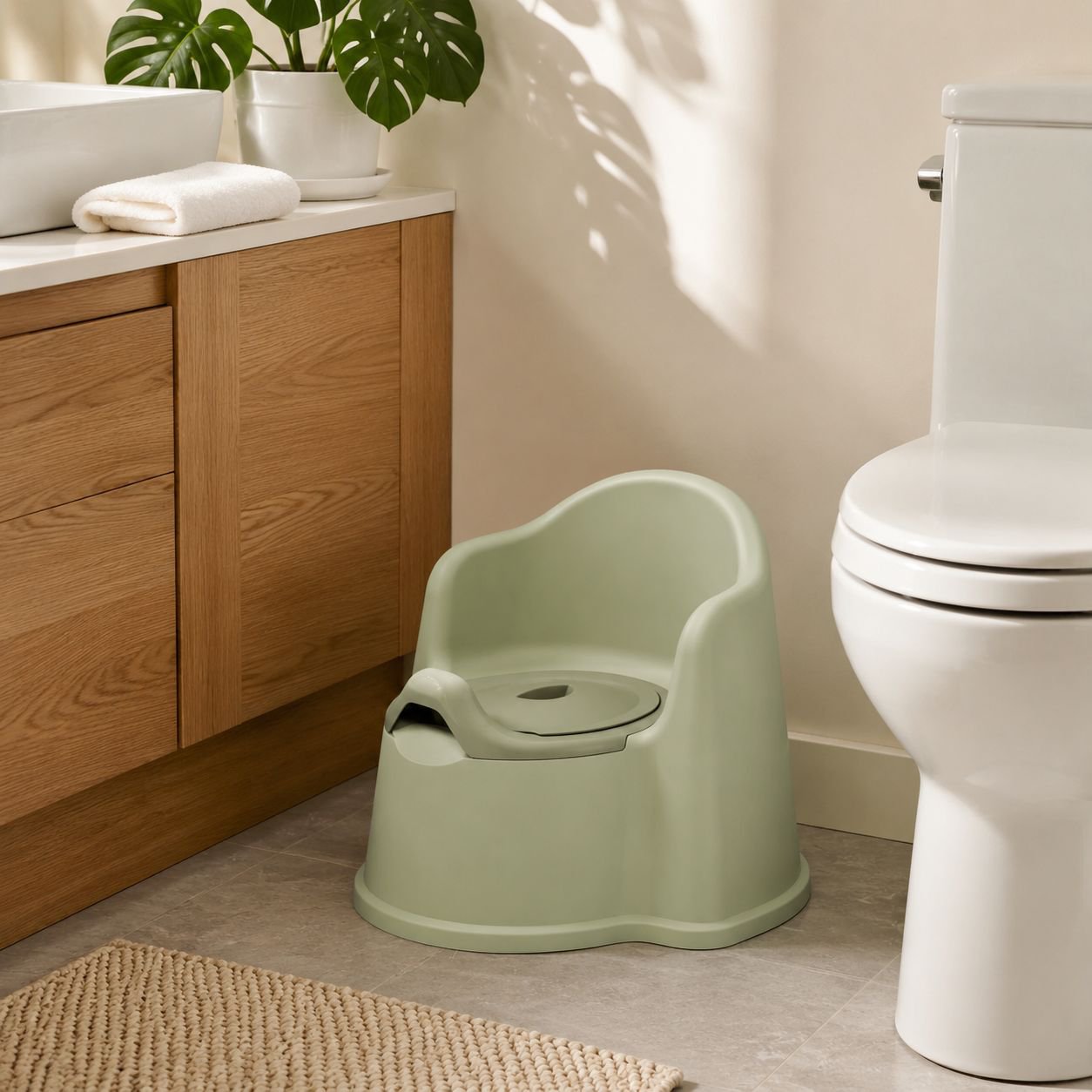 Portable toddler potty chair with comfortable backrest