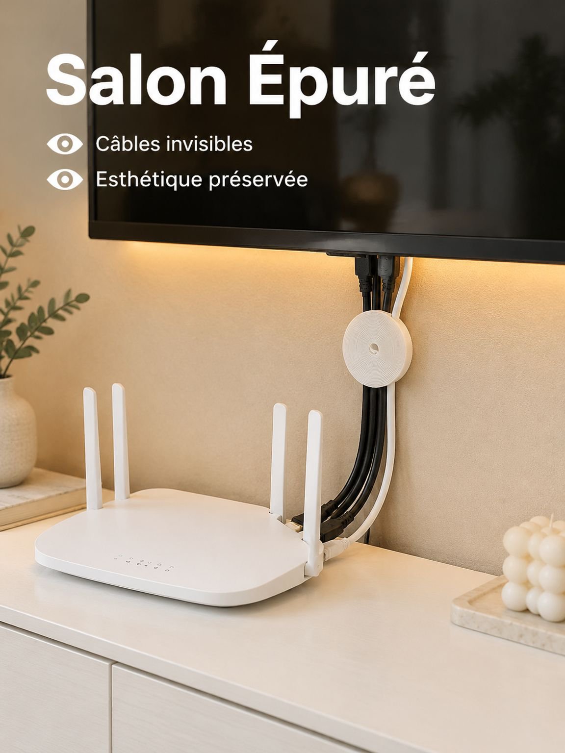 Organisateur de câbles magnétiques adapté pour câbles USB et chargeurs