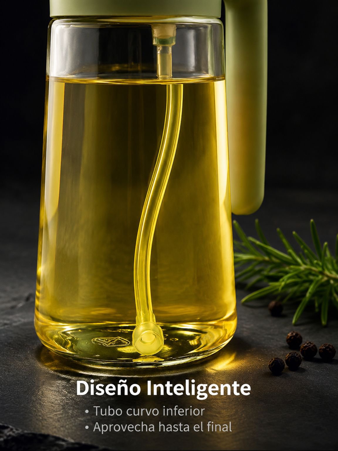 Botella de vidrio para almacenar aceite de cocina