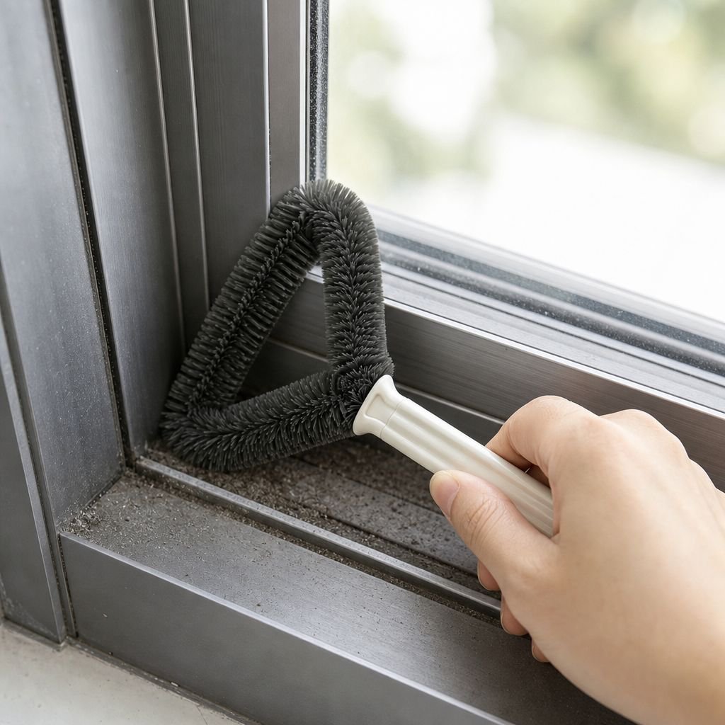 No Disassembly Needed, Washable Double-Sided Triangle Window Screen Brush
