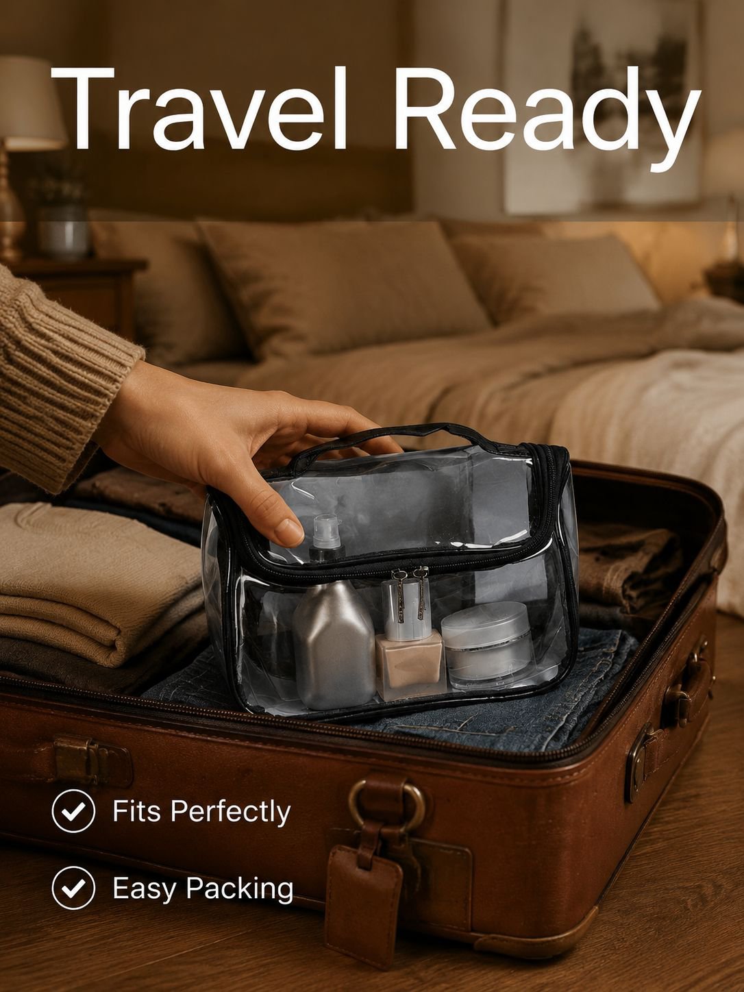 Portable Waterproof Toiletry Bag for Travel and Business, Makeup Organizer Pouch