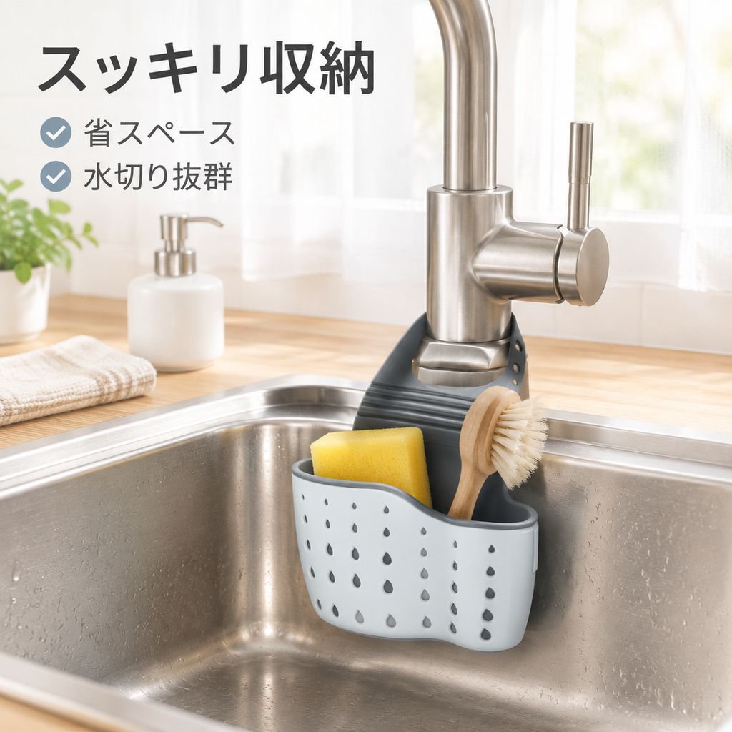 調節可能なスナップ式シンク用水切りバッグ