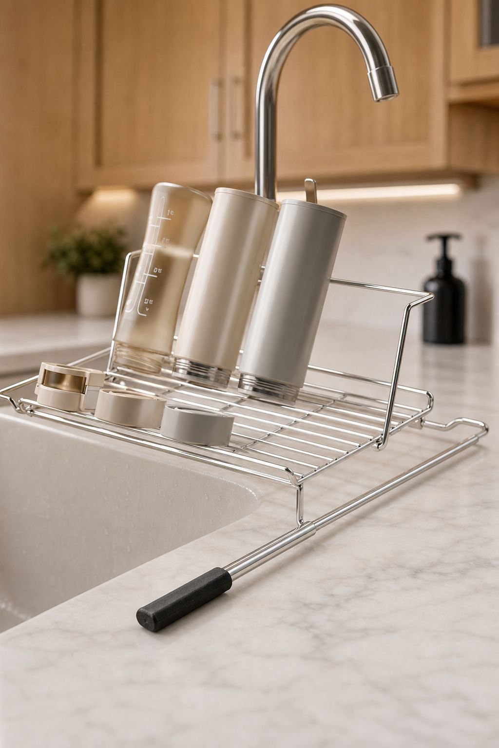 Rejilla de drenaje ajustable para fregadero de cocina