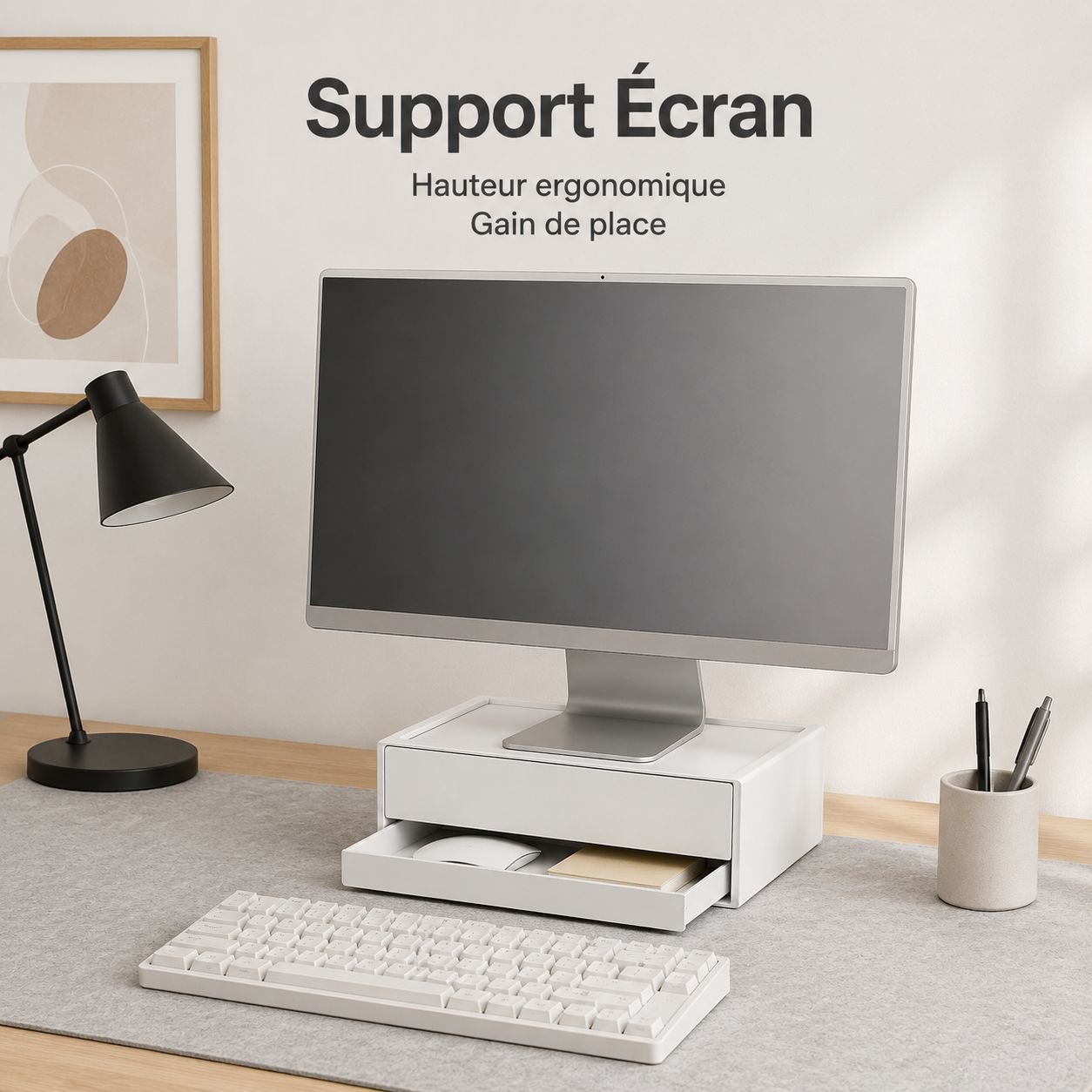 Boîte de rangement en plastique pour bureau