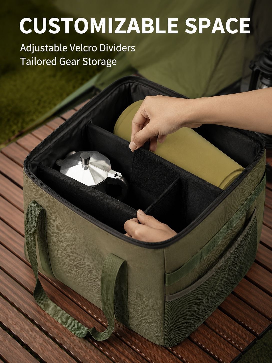 Durable storage container for camping essentials