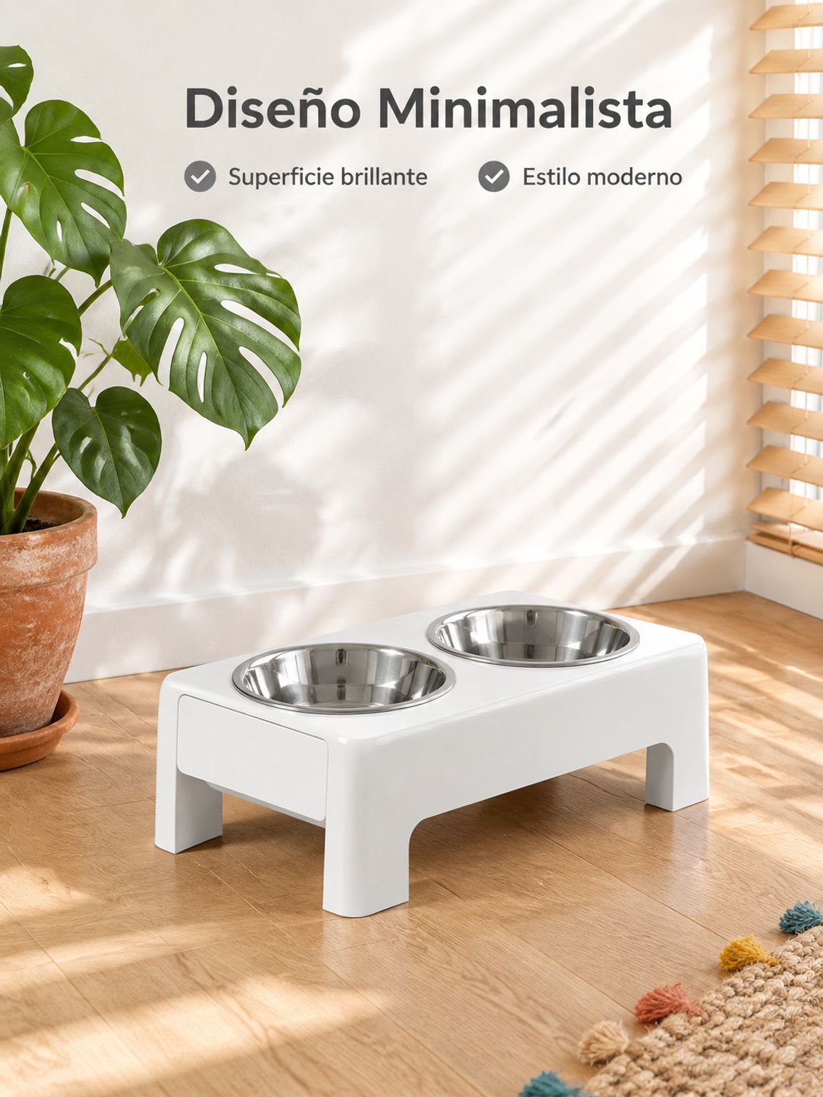 Base elevadora regulable para tazones de comida para gatos