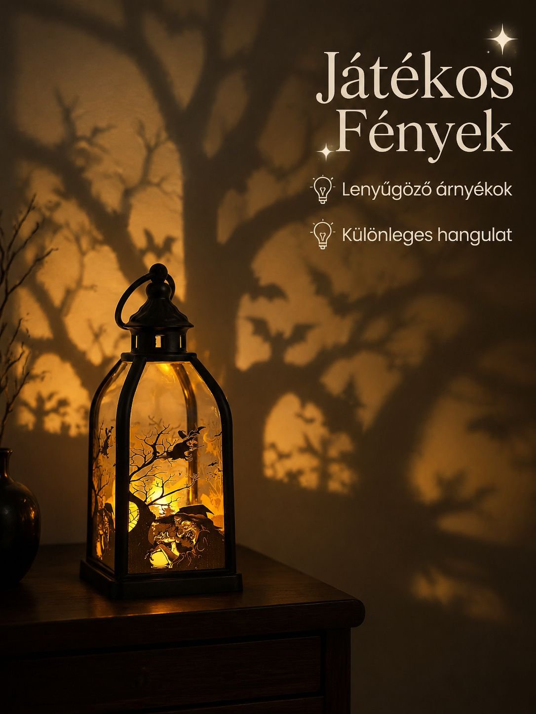 Retro Halloween Tök Gyertya Lámpa Dekorációs Dísz