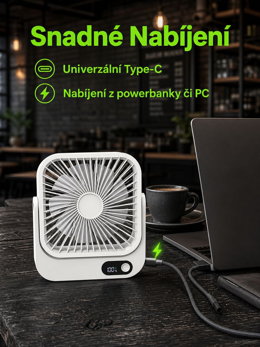 Ukázka použití ventilátoru v ložnici