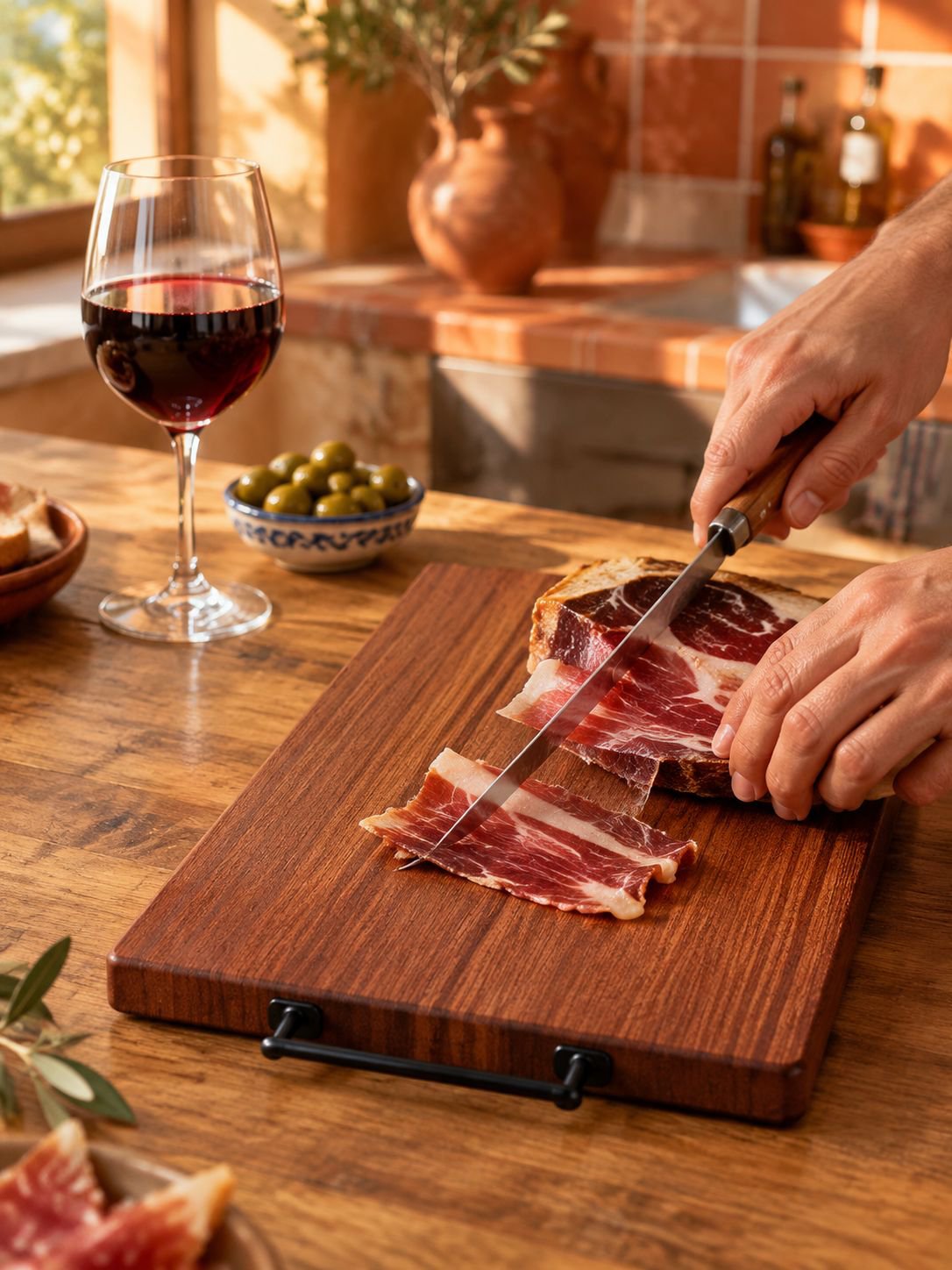 Tabla de cortar de ébano antibacteriana para cocina