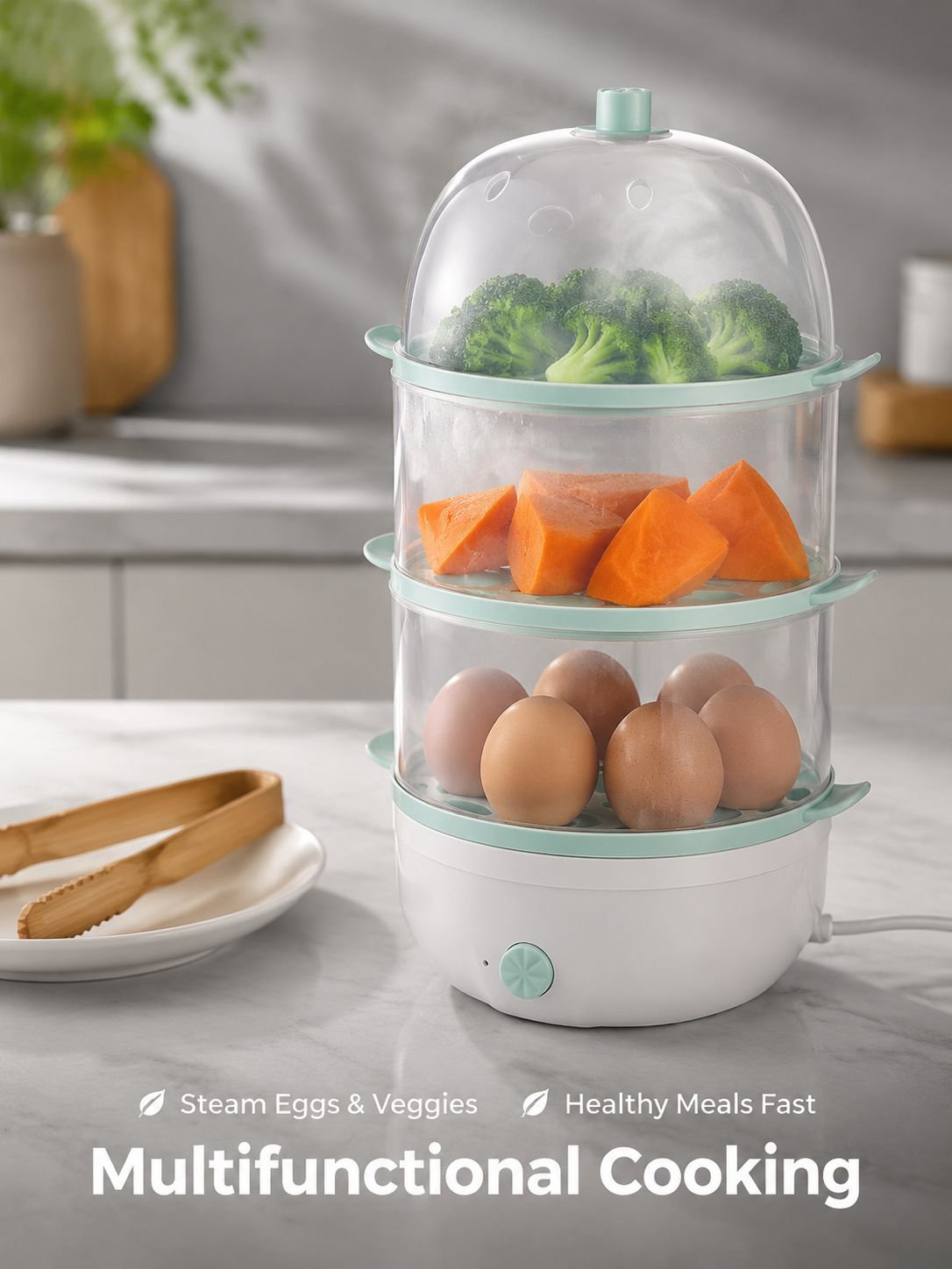 Multifunctional Mini Egg Steamer Automatic Power Off for Dormitory