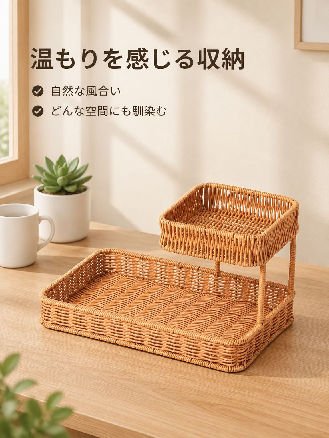 キッチン・バスルーム多機能収納バスケット