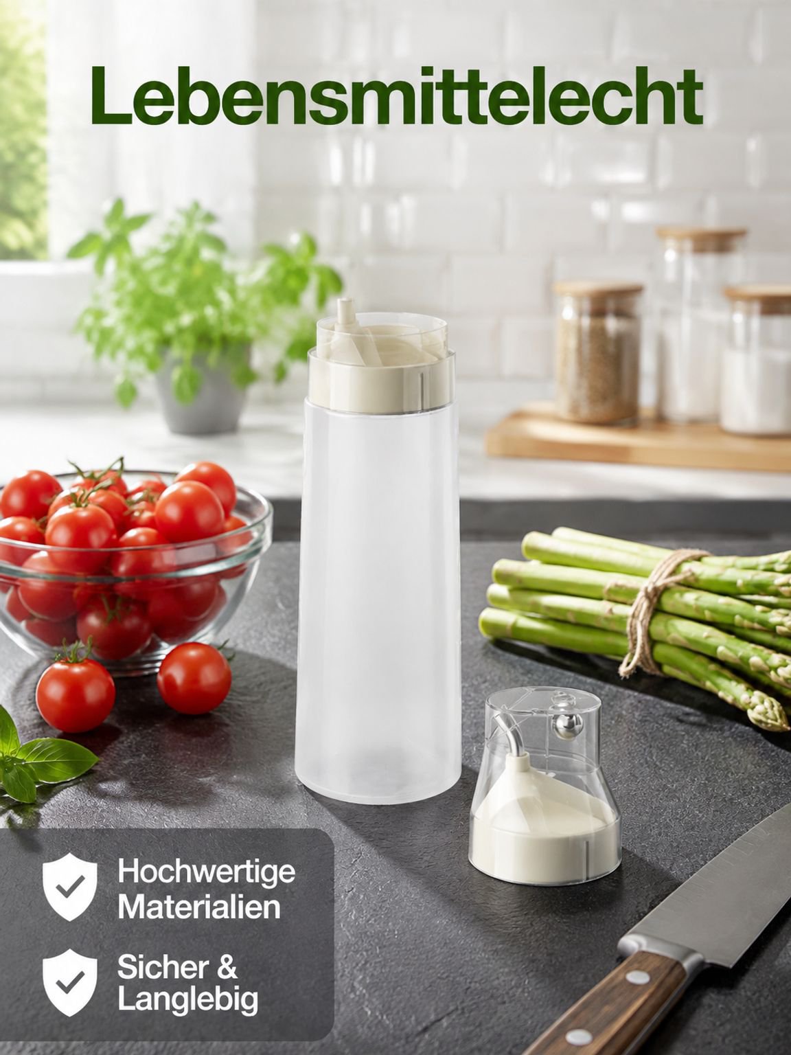 Tropffreie Sojasaucenflasche für Küche und Haushalt